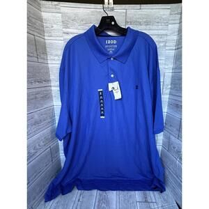 IZOD Advantage Performance Polo Shirt 4XB Dazzling Blue NWT